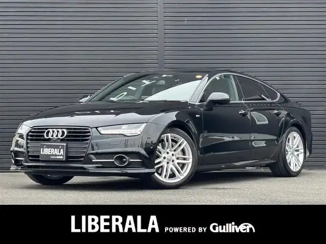 アウディ Ａ７ SB 3．0 TFSI クワトロ Sライン 山梨県 2018(平30)年 1.7万km ミトスブラックメタリック ワンオーナー/黒革シート/BOSEサウンド/パークアシストパッケージ/・フロントカメラ/・リアカメラ/・パークアシスト/純正MMIナビ/フルセグTV/全席シートヒーター/4ゾーンエアコン/マトリクスLEDヘッドライト/オートハイビーム/電動リアゲート/ACC/サイドアシスト/レーンキープアシスト/純正19インチAW/ブラックグリル(純正グリル積載)/可変スポイラー