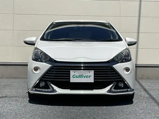 トヨタ アクア G G’s 茨城県 2017(平29)年 5.8万km ライムホワイトパールクリスタルシャイン トヨタセーフティセンス/・プリクラッシュセーフティ/・レーンディパーチャーアラート/・オートマチックハイビーム/クルーズコントロール/社外ナビ/・バックカメラ/・フルセグTV/BT/CD/DVD/G’s専用17インチAW/G’s専用ハーフレザーシート/前席シートヒーター/LEDヘッドライト/オートライト/フォグランプ/ETC/プッシュスタート/ステアリングスイッチ/ISOFIX/タワーバー/純正G’s専用アルミ付きタイヤ4本積込