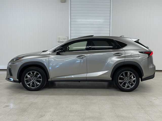 レクサス ＮＸ 300h Fスポーツ 熊本県 2019(平31)年 4.6万km ソニックチタニウム 純正SDナビ（ラジオ、フルセグ、SD、BT、USB）/ETC2.0/バックカメラ/クルーズコントロール/パドルシフト/サンルーフ/電動リアゲート/ステアリングリモコン/レーンキープアシスト/BSM/シートヒーター、クーラー/ハンドルヒーター/シートメモリー/パワーシート/オートハイビーム/・オートライト/・LEDヘッドライト/・フォグランプ/プッシュスタート/スマートキー/スペアキー有