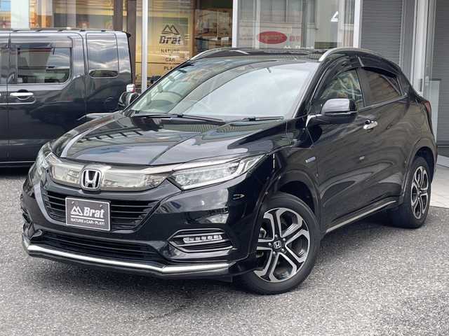 ホンダ ヴェゼル ハイブリッド Z ホンダセンシング 福島県 2019(平31)年 6万km クリスタルブラックパール MTモード付/純正AW/フロントフォグランプ/LEDヘッドライト/オートライト/純正フロアマット/ハーフレザーシート/スマートキー/ドラレコ前後/Bluetooth/フルセグ/ETC/シートヒーター/盗難防止装置/バックカメラ/レーンキープアシスト/横滑り防止/衝突被害軽減ブレーキ