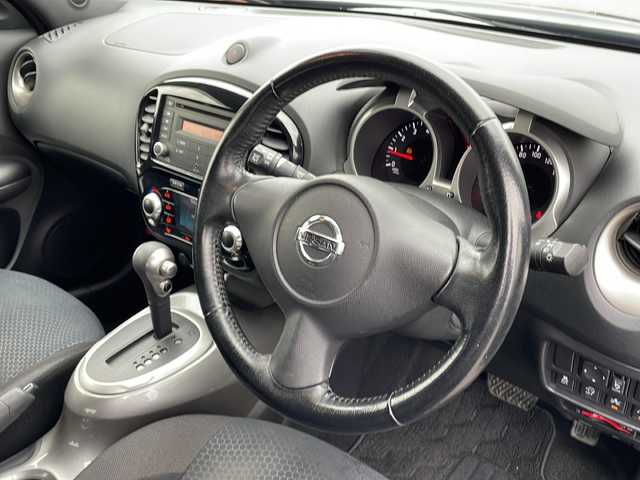 日産 ジューク 15RX Vセレクション 富山県 2016(平28)年 11.3万km アズライトブルー 禁煙車　/エマージェンシーブレーキ　/全方位カメラ　/バックカメラ　/スマートキー　/純正アルミホイール　/純正オーディオ　/ウィンカーミラー　/電動格納ミラー　/ビルトインＥＴＣ　/プッシュスタート