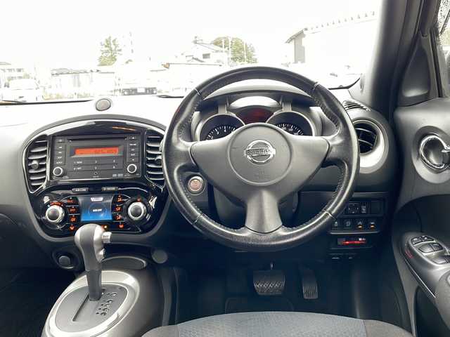 日産 ジューク 15RX Vセレクション 富山県 2016(平28)年 11.3万km アズライトブルー 禁煙車　/エマージェンシーブレーキ　/全方位カメラ　/バックカメラ　/スマートキー　/純正アルミホイール　/純正オーディオ　/ウィンカーミラー　/電動格納ミラー　/ビルトインＥＴＣ　/プッシュスタート