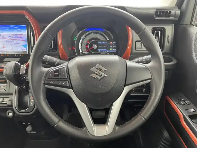 スズキ ハスラー HYBRID X 福井県 2020(令2)年 0.8万km バーミリオンオレンジ/ガンメタリック2トーン 純正SDナビ/AM/FM/CD/DVD/Bluetooth/ワンセグTV/全方位カメラ/衝突被害軽減ブレーキ/レーンキープアシスト/横滑り防止装置/アイドリングストップ/スノーモード/グリップコントロール/シートヒーター/オートライト/LEDヘッドライト/フォグランプ/スマートキー/プッシュスタート/電動格納ミラー/純正15インチAW/純正フロアマット