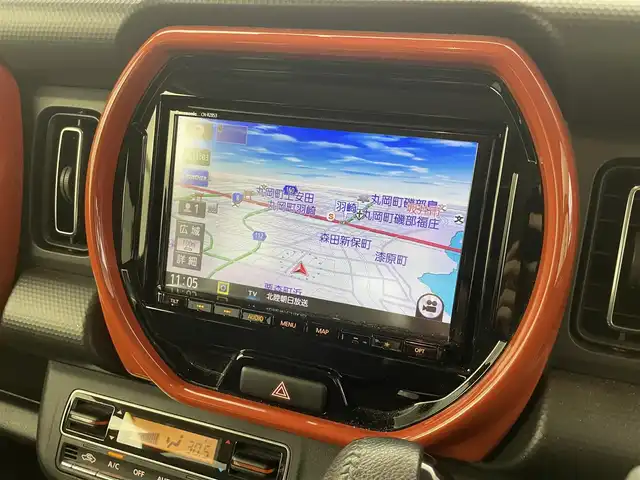 スズキ ハスラー HYBRID X 福井県 2020(令2)年 0.8万km バーミリオンオレンジ/ガンメタリック2トーン 純正SDナビ/AM/FM/CD/DVD/Bluetooth/ワンセグTV/全方位カメラ/衝突被害軽減ブレーキ/レーンキープアシスト/横滑り防止装置/アイドリングストップ/スノーモード/グリップコントロール/シートヒーター/オートライト/LEDヘッドライト/フォグランプ/スマートキー/プッシュスタート/電動格納ミラー/純正15インチAW/純正フロアマット