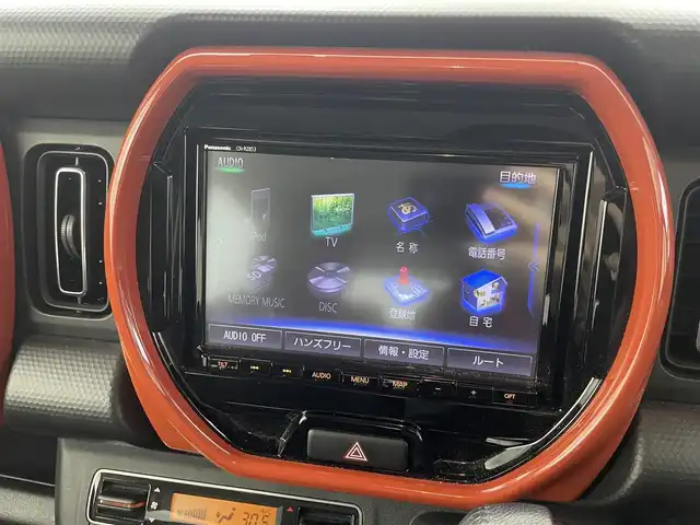 スズキ ハスラー HYBRID X 福井県 2020(令2)年 0.8万km バーミリオンオレンジ/ガンメタリック2トーン 純正SDナビ/AM/FM/CD/DVD/Bluetooth/ワンセグTV/全方位カメラ/衝突被害軽減ブレーキ/レーンキープアシスト/横滑り防止装置/アイドリングストップ/スノーモード/グリップコントロール/シートヒーター/オートライト/LEDヘッドライト/フォグランプ/スマートキー/プッシュスタート/電動格納ミラー/純正15インチAW/純正フロアマット