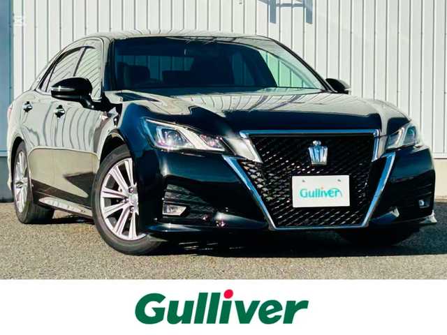 トヨタ クラウン ハイブリッド アスリートS 熊本県 2015(平27)年 13.1万km プレシャスブラックパール 純正SDメモリナビ（AM/FM/CD/DVD/SD/BT/AUX）/ビルトインETC/フルセグTV/布シート/シートヒーター（D席）/パワーシート（D.N席）/横滑り防止装置/衝突軽減ブレーキ/先行車発進お知らせ機能/LEDヘッドライト/オートライト/フォグランプ/純正革巻きステアリング/ステアリングスイッチ/ステアリングヒーター/電動格納ミラー/ウィンカーミラー/Wエアバック+カーテン+サイドエアバック/純正フロアマット/ドアバイザー