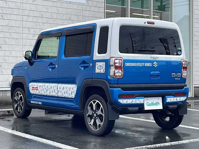 スズキ ハスラー HYBRID X ターボ 静岡県 2020(令2)年 3.5万km ブリスクブルーメタリック/ホワイト2トーンルーフ 純正9インチナビ/地デジTV/Bluetooth/バック/全周囲カメラ/レーダーブレーキサポート/前席シートヒーター/レーダークルーズコントロール/純正15インチAW/ビルトインETC/LEDヘッドライト/スマートキー