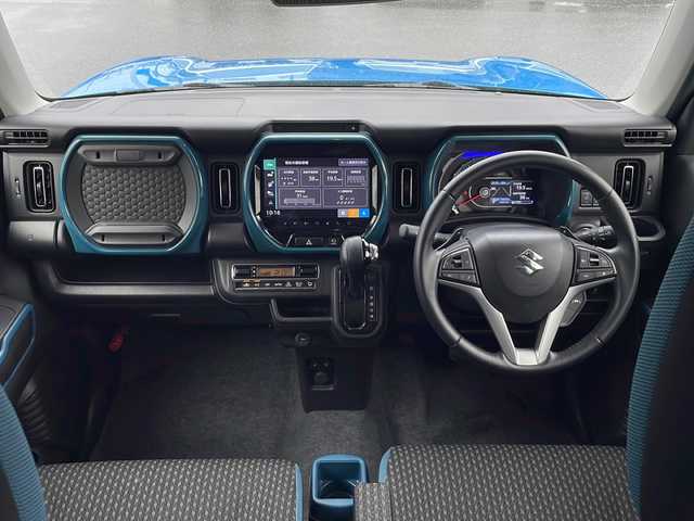 スズキ ハスラー HYBRID X ターボ 静岡県 2020(令2)年 3.5万km ブリスクブルーメタリック/ホワイト2トーンルーフ 純正9インチナビ/地デジTV/Bluetooth/バック/全周囲カメラ/レーダーブレーキサポート/前席シートヒーター/レーダークルーズコントロール/純正15インチAW/ビルトインETC/LEDヘッドライト/スマートキー