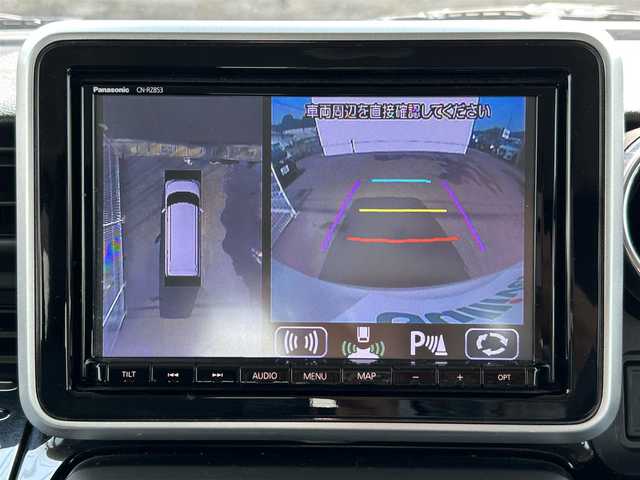 スズキ スペーシア カスタム HYBRID XS ターボ 佐賀県 2020(令2)年 5.9万km ピュアホワイトパール/ブラック2トーン デュアルセンサーブレーキサポート/リアセンサー/レーダークルーズコントロール/純正8インチSDナビ/・全方位モニター/・フルセグTV/BT/CD/DVD/両側パワースライドドア/純正15インチAW/LEDヘッドライト/オートライト/フォグランプ/ハーフレザーシート（合皮）/シートヒーター/革巻きステアリング/パドルシフト/ETC/リアサーキュレーター/リアサンシェード/リアシートテーブル/電動格納ミラー/フロアマット/ドアバイザー/エアバックW/サイド/カーテン