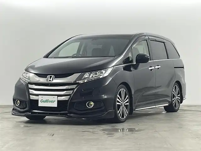 ホンダ オデッセイ アブソルート・EXホンダセンジング 福島県 2016(平28)年 5.1万km クリスタルブラックパール ワンオーナー　/ホンダセンシング　/・CMBS/・レーダークルーズコントロール/・レーンアシスト/・BSM/。オートハイビーム/全方位カメラ　/純正ナビ　/ＥＴＣ　/両側パワースライドドア　/パワーシート　/ハーフレザーシート　/ステアリングスイッチ　/・革巻きステアリング/・チルトステアリング/社外エアロ　/プッシュスタート　/・スマートキー　/・スペアキー/ＬＥＤライト/・オートライト/・フォグライト/純正フロアマット/ドアバイザー/ウィンカーミラー/取扱説明書/・保証書