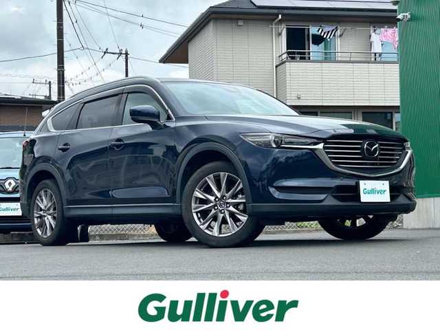 マツダ ＣＸ－８ XD プロアクティブ 静岡県 2019(平31)年 7万km ディープクリスタルブルーマイカ エンジンスタートボタン/パワーステアリング/パワーウィンドウ/アイドリングストップ/WAC/スマートキー（スペアキー1本）/クルーズコントロール（追従走行：有）/純正ETC/純正SDナビ（BT接続、フルセグTV、CDチェンジャー、AUX、DVD再生機能有)/全方位カメラ/後席用モニター（ALPINE)/３列シート/電動リアゲート/前後ドライブレコーダー/純正フロアマット/布系シート/D席パワーシート/D+N席シートヒーター/純正フロアマット/純正アルミホイール/ルーフレール/ABS/横滑り防止装置/レーンキープアシスト/オートライト/オートマチックハイビーム/前後コーナーセンサー/LEDヘッドライト/W+サイドエアバッグ/衝突軽減システム