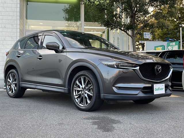 マツダ ＣＸ－５ XD エクスクルーシブモード 鳥取県 2019(令1)年 5.2万km マシーングレープレミアムM 4WD/i-ACTIVSENSE/・スマートブレーキサポート/・ブラインド・スポット・モニタリング/・車線逸脱警報システム/メーカーナビ/・フルセグ/CD/DVD/Bluetooth/全方位モニター/BOSEサウンドシステム/10スピーカー/本革シート/・シートヒーター/ベンチレーション/ハンドルヒーター/パワーリアゲート/スマートキー/プッシュスタート/ETC/アクティブドライビングディスプレイ/前後ドライブレコーダー/高輝度ダーク塗装純正19AW/LEDヘッドライト/オートライト/W&サイドエアバック/カーテンエアバック