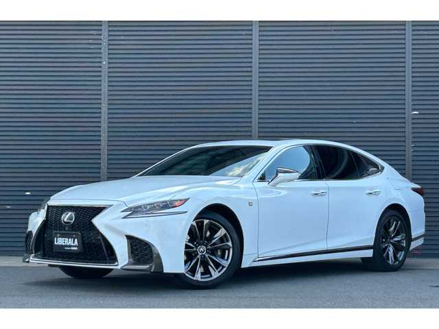 レクサス ＬＳ 500 Fスポーツ 茨城県 2018(平30)年 5.6万km ホワイトノーヴァガラスフレーク サンル-フ /マクレビ /HUD /サラウンドビューモニター /黒革 /シートヒーター /ベンチレーション /M付パワーシート /デジタルインナーミラー /レクサスSFT /ACC /LKA /BSM /RCTA /パワートランク /三眼LED /ナビ /12セグ /BT/USB/DVD /パークセンサー /ETC2.0 /禁煙車
