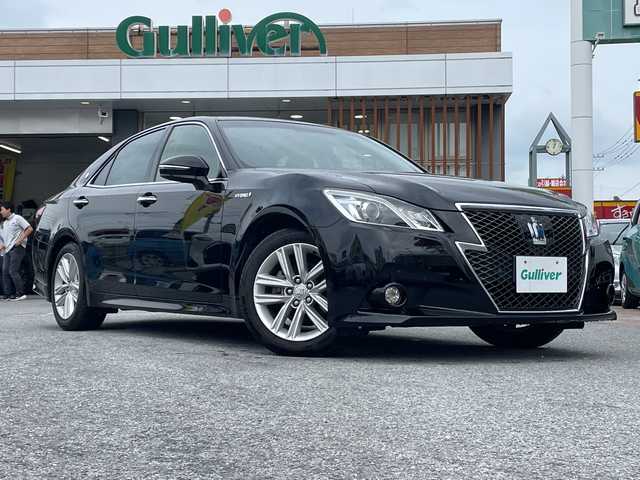 トヨタ クラウン ハイブリッド アスリートS 沖縄県 2013(平25)年 15.1万km ブラック 58号宜野湾店、成約車両の為、落札NGになります。/メーカーオプションナビ/フルセグTV/オーディオ（CD、DVD、Bluetooth、SD）/バックカメラ/ウィンカーミラー/レーダークルーズコントロール/プリクラッシュセーフティシステム/プッシュスタート/スマートキー/ETC/LEDヘッドライト/フォグライト/ステアリングスイッチ/ウィンカーミラー/運転席・助手席パワーシート/運転席メモリーシート