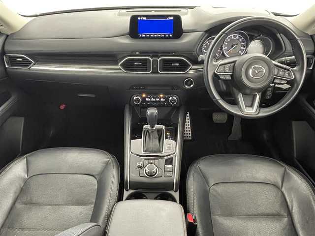 マツダ ＣＸ－５ 25S Lパッケージ 福島県 2017(平29)年 4.5万km マシーングレープレミアムM 衝突軽減ブレーキ/・車線逸脱警報装置/・コーナーセンサー/・レーダークルーズコントロール/純正ナビ/・フルセグTV/BT/CD/DVD/USB/AUX/・バックカメラ/・ETC/・ドライブレコーダー/パワーバックドア/アイドリングストップ/ヘッドアップディスプレイ/電子パーキング/・オートホールド/革巻きステアリング/・ステアリングリモコン/・ステアリングヒーター/レザーシート/・シートヒーター(運転席/助手席)/・パワーシート(運転席/助手席)/・メモリシート(運転席)/プッシュスタート/・スマートキー/・スペアキー/LEDヘッドライト/・オートライト/・フォグライト/純正フロアマット
