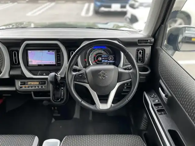 スズキ ハスラー HYBRID X 静岡県 2020(令2)年 5万km クールカーキPM デュアルカメラブレーキサポート　/社外ナビ　/オートハイビーム　/前席シートヒーター　/純正15インチAW /コーナーセンサー/社外フロアマット　/保証書　/取説　