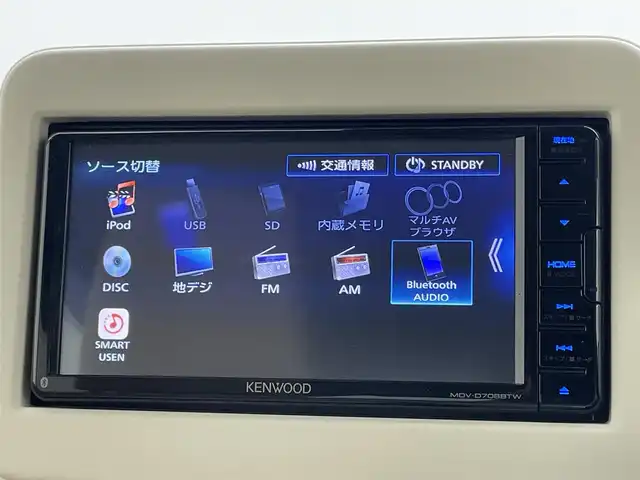 スズキ ラパン X 岡山県 2022(令4)年 4.2万km フォーンベージュM 社外SDナビ/（CD/DVD/BT/フルセグTV）/バックカメラ/社外前方ドライブレコーダー/LEDヘッドライト/オートライト/コーナーセンサー/前席シートヒーター/衝突軽減ブレーキ/純正フロアマット/純正14インチアルミ/新車保証書