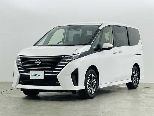 日産 セレナ ハイウェイスター V Vセレクション 福島県 2024(令6)年 0.1万km未満 プリズムホワイト プロパイロット/・ハンドル支援/・側方支援/・後側方支援/・緊急支援/・先行車発進告知/・速度標識/・標識検知/・後退時車両検知/・ふらつき警報/・BSM/・オートハイビーム/・レーダークルーズコントロール　/アラウンドビューモニター　/両側パワースライドドア　/・ハンズフリースライドドア　/エマージェンシーブレーキ　/デジタルインナーミラー　/プッシュスタート　/・スマートキー　/・スペアキー　/電子パーキング/・ブレーキホールド/パドルシフト/LEDライト/・オートライト/・フォグライト