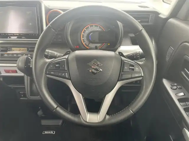 スズキ スペーシア ギア HYBRID XZターボ 千葉県 2019(令1)年 11.6万km ブルーイッシュブラックパール3 (株)IDOMが運営する【じしゃロン八千代店】の自社ローン対象車両になります。こちらは現金またはオートローンご利用時の価格です。自社ローンご希望の方は別途その旨お申付け下さい/純正８インチナビ（CN-RZ843）/・CD/DVD/・フルセグTV/・Bluetooth接続/バックカメラ/全方位カメラ/ビルトインETC/両側パワースライドドア/ステアリングリモコン/クルーズコントロール/HUD/パドルシフト/D/N席シートヒーター/LEDヘッドライト/プッシュスタート/スマートキー/純正フロアマット