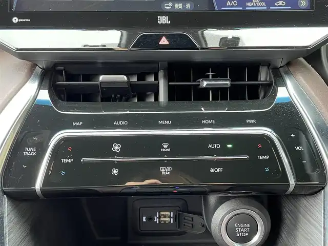 トヨタ ハリアー Z レザーパッケージ 島根県 2020(令2)年 4.9万km プレシャスブラックパール 登録時走行距離　48539km/純正ナビ（フルセグテレビ/Bluetooth/AM/FM)/JBL/全周囲カメラ/追従型クルーズコントロール/電動リアゲート/パワーシート（DN席)/シートヒーター（DN席)/エアシート（DN席)/ステアリングヒーター/デジタルインナーミラー/電動パーキング/オートマチックハビーム/コーナーセンサー/レーンキープアシスト/横滑り防止/衝突軽減ブレーキ/ETC/純正アルミ19インチ