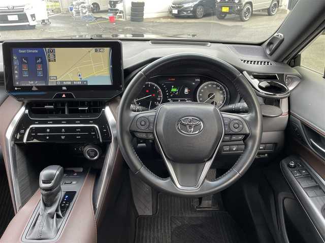 トヨタ ハリアー Z レザーパッケージ 島根県 2020(令2)年 4.9万km プレシャスブラックパール 登録時走行距離　48539km/純正ナビ（フルセグテレビ/Bluetooth/AM/FM)/JBL/全周囲カメラ/追従型クルーズコントロール/電動リアゲート/パワーシート（DN席)/シートヒーター（DN席)/エアシート（DN席)/ステアリングヒーター/デジタルインナーミラー/電動パーキング/オートマチックハビーム/コーナーセンサー/レーンキープアシスト/横滑り防止/衝突軽減ブレーキ/ETC/純正アルミ19インチ