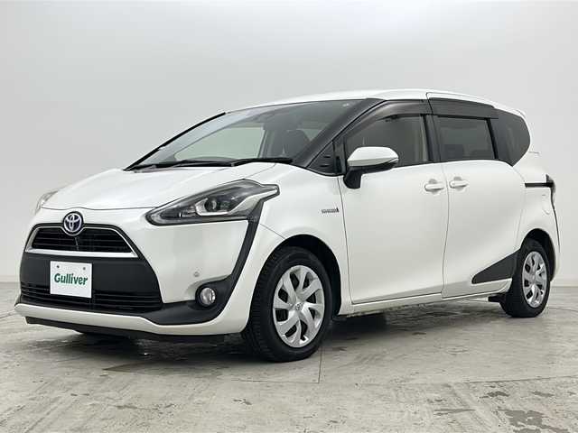 トヨタ シエンタ ハイブリッド G 宮城県 2016(平28)年 7.9万km ホワイトパールクリスタルシャイン 禁煙車/純正12.1インチフリップダウンモニター/トヨタセーフティーセンス/・プリクラッシュセーフティーシステム/・オートマチックハイビーム/・レーンディバ―チャーアラート/・先行車発進お知らせ/純正7インチナビ/（BT.AM.FM.CD.DVD.SD.USB.HDMI）/バックカメラ/フルセグテレビ/両側パワースライドドア/前方ドライブレコーダー/ビルトインETC/革巻きステアリング/ステアリングスイッチ/プッシュスタート/スマートキー/スペアキー/純正フロアマット/純正ドアバイザー/LEDヘッドライト/フォグランプ/純正15インチホイールキャップ/横滑り防止機能/アイドリングストップ