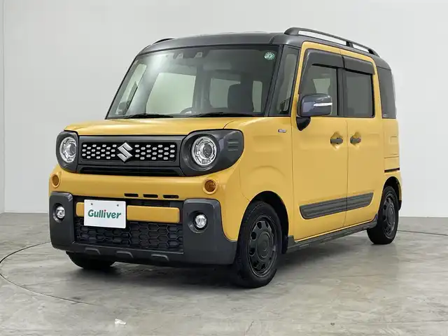 スズキ スペーシア ギア HYBRID XZターボ 群馬県 2020(令2)年 3.5万km アクティブイエロー/ガンメタリック2トーン 純正７インチナビ　ＣＤ，ＤＶＤ，フルセグ，ＢＴ　レーダークルーズコントロール シートヒーター　両側パワースライドドア　車線逸脱警報　リアソナー　衝突軽減ブレーキ　ビルトインＥＴＣ　ＬＥＤヘッドライト