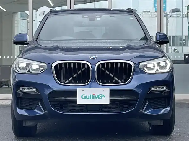 ＢＭＷ Ｘ３ xDrive20d Mスポーツ 青森県 2018(平30)年 4.7万km ファイトニックブルー ディーゼル4WD/黒本革シート/純正ナビ（BlueTooth/フルセグ/RADIO）/LEDヘッドライト/パワーバックドア/ヒルアシストコントロール/全方位カメラ/ワイドバックカメラ/レーダークルーズコントロール/ドライブレコーダー/パーキングセンサー/DN席パワーシート/シートヒーター/ETC2.0/スペアキー/245/50/19アルミホイール装着/BMWアルミスタッドレスタイヤ積込/取扱説明書/保証書
