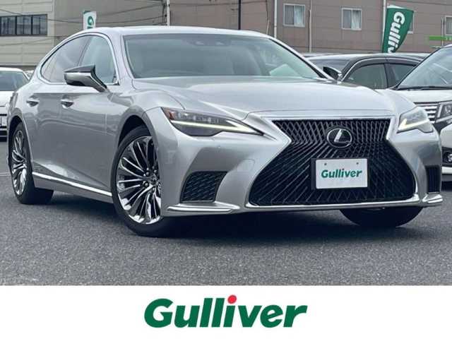 レクサス ＬＳ 500h Iパッケージ 広島県 2021(令3)年 2万km シルバー オプションカラー「銀影ラスター」/サンルーフ/純正ナビ(CD/DVD/フルセグTV/Bluetooth)/全方位モニター/ETC2.0/前後ドライブレコーダー/白本革シート/・シートヒーター(D/N)/・エアシート(D/N)/・パワーシート(D/N)/レーダークルーズコントロール/コーナーセンサー/LEDヘッドライト/オートライト/オートマチックハイビーム/プッシュスタート/スペアキー/ステアリングヒーター/純正フロアマット/純正20インチアルミホイール