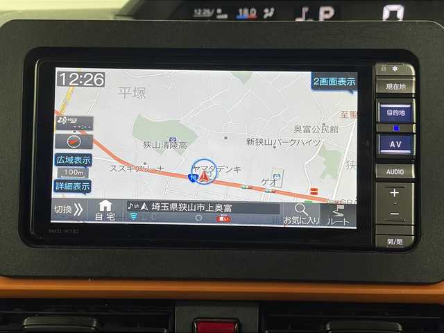 ダイハツ タント ファンクロスターボ 埼玉県 2022(令4)年 4.5万km クロムグレーメタリック 純正７インチナビ　/バックカメラ　/両側パワースライドドア　/フルセグＴＶ　/電動パーキング　/前後コーナーセンサー　/純正１５インチアルミホイール　/ルーフレール　/純正ドアバイザー　/オートライト　/ＬＥＤライト