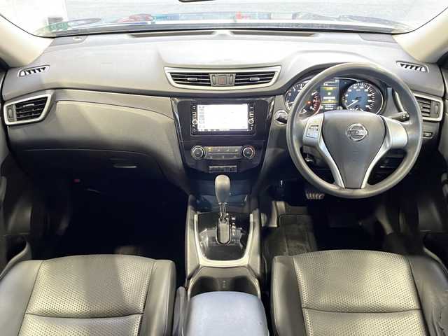 日産 エクストレイル 20S エマージェンシーブレーキ 愛媛県 2016(平28)年 9.2万km ダイヤモンドブラック ワンオーナー/純正ナビ/バックカメラ/前後コーナーセンサー/スマートキー/スペアキー/ハーフレザーシート/シートヒーターD席N席/純正フロアマット/アイドリングストップ