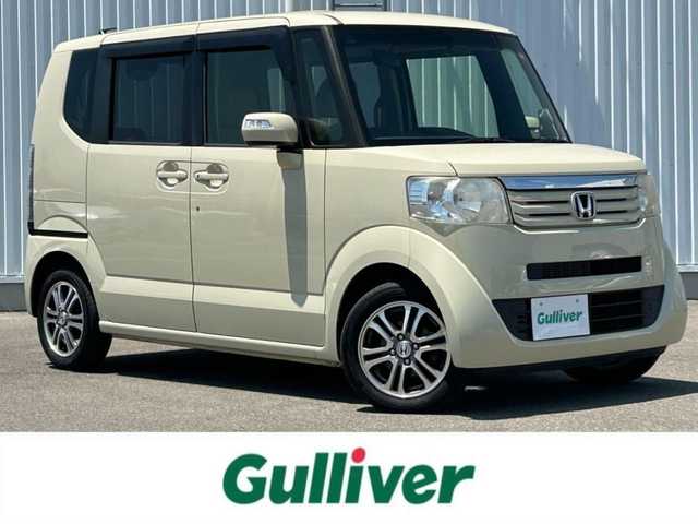 ホンダ Ｎ ＢＯＸ G ターボ Lパッケージ 愛媛県 2014(平26)年 8.1万km ヒダマリアイボリーパール 両側パワースライドドア/クルーズコントロール/パドルシフト/ETC/社外フロアマット/ワンセグTV/純正14AW/ABS/横滑り防止装置/DVD/ベンチシート/スマートキー/プッシュスタート