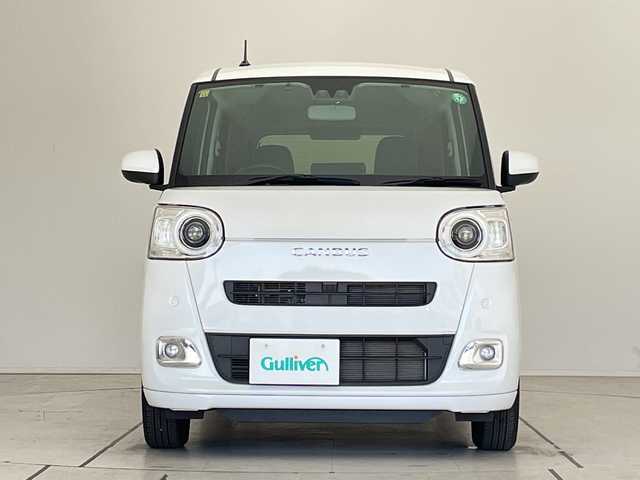 ダイハツ ムーヴ キャンバス セオリー G 愛知県 2023(令5)年 1.6万km パールホワイトⅢ スマートアシストIII/SDナビ　SDカードなし/ホットカップホルダー/シートヒーター/LEDヘッドライト/両側パワースライドドア/オートマチックハイビーム/レーンキープアシスト/衝突軽減システム/フルセグ/CD DVD/Bluetooth/ステアリングスイッチ/スマートキー/プッシュスタート