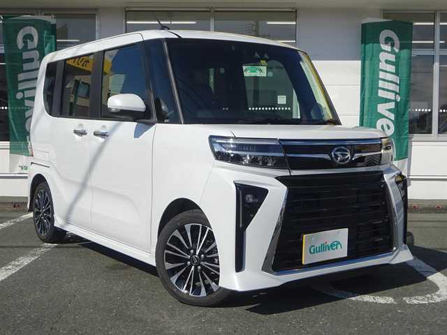 ダイハツ タント カスタム RS 静岡県 2022(令4)年 1.7万km シャイニングホワイトパール 禁煙車/取説・保証書/スマートアシスト3/アルパインディスプレイオーディオ/電子パーキング/両側パワースライドドア/前後コーナーセンサー/前席シートヒーター/ハーフレザーシート/LEDヘッドライト/ターボ付/バックカメラ/プッシュスタート/アイドリングストップ/オートライト/純正15インチAW/純正マット/ETC