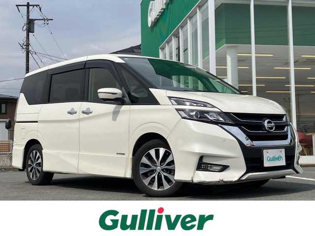 日産 セレナ ハイウェイスターVセレクションⅡ 東京都 2018(平30)年 8.6万km ブリリアントホワイトパール 社外フローティングナビ/プロパイロット/衝突軽減ブレーキ/車線逸脱防止支援システム/アラウンドビューモニター/インテリジェントルームミラー/踏み間違い衝突防止アシスト/パーキングアシスト/社外フリップダウンモニター/両側パワースライドドア/前後ドライブレコーダー/純正16インチアルミホイール/コーナーセンサー/LEDヘッドライト/オートライト/オートマチックハイビーム/エンジンスタートボタン/パワーステアリング/パワーウィンドウ/パーキングアシスト/アイドリングストップ/スマートキー/スペアキー１本/オートエアコン/ETC/USB/三列シート/ウォークスルー/ABS/横滑り防止装置/W+サイドエアバック