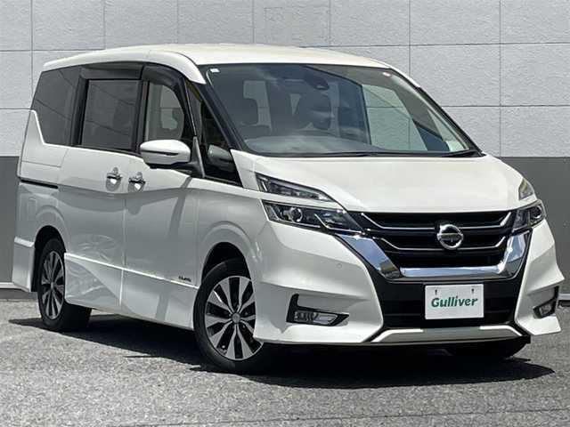 日産 セレナ ハイウェイスターVセレクションⅡ 東京都 2018(平30)年 8.6万km ブリリアントホワイトパール 社外フローティングナビ/プロパイロット/衝突軽減ブレーキ/車線逸脱防止支援システム/アラウンドビューモニター/インテリジェントルームミラー/踏み間違い衝突防止アシスト/パーキングアシスト/社外フリップダウンモニター/両側パワースライドドア/前後ドライブレコーダー/純正16インチアルミホイール/コーナーセンサー/LEDヘッドライト/オートライト/オートマチックハイビーム/エンジンスタートボタン/パワーステアリング/パワーウィンドウ/パーキングアシスト/アイドリングストップ/スマートキー/スペアキー１本/オートエアコン/ETC/USB/三列シート/ウォークスルー/ABS/横滑り防止装置/W+サイドエアバック
