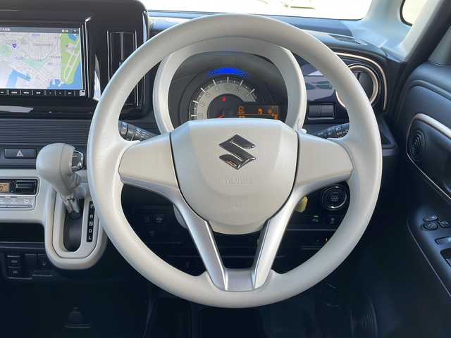 スズキ ワゴンＲ スマイル HYBRID X 山口県 2024(令6)年 1.3万km ブルーイッシュブラックパール 純正メモリナビ/・Bluetooth接続オーディオ/・フルセグテレビ/・CD/DVD/・バックカメラ/ETC/ドライブレコーダー/スズキセーフティサポート/・デュアルカメラブレーキサポート/・誤発進抑制機能/・車線逸脱警報機能/・ふらつき警報機能/・先行車発進お知らせ機能/・ハイビームアシスト/・アダプティブクルーズコントロール/・標識認識機能/・後退時ブレーキサポート/・後方誤発進抑制機能/LEDヘッドライト/オートライト/純正フロアマット/シートヒーター/両側オートスライドドア/C端子充電
