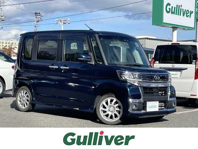 ダイハツ タント カスタム RS トップED SA Ⅲ 青森県 2018(平30)年 4.2万km レーザーブルークリスタルシャイン 4WD/純正ナビ/フルセグTV/CD/DVD/BT/バックカメラ/全周囲/純正エンジンスターター/ETC/14インチ純正AWホイール/両側パワースライドドア