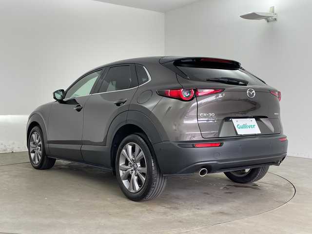 マツダ ＣＸ－３０ 20S Lパッケージ 兵庫県 2020(令2)年 2.1万km チタニウムフラッシュマイカ ・i-ACTIVSENSE/・スマートブレーキサポート/・スマートブレーキサポート（後進時）/・車間制御/・レーダークルーズコントロール/・オートマチックハイビーム/・速度標識警報/・ドライバーモニタリング/・前側方接近車両検知/・後側方接近車両検知/・車線逸脱警報システム/・ブラインドスポットモニター/・レーンキープアシストシステム/・前後パーキングセンサー/・純正8.8型SDナビ＆TV＆BT＆USB＆DVD/・360°カメラ/・黒革シート/・前席パワーシート/・前席シートヒーター/・運転席メモリーシート/・アイドリングストップ/・横滑り防止装置/・パワーバックドア/・革巻きステアリング/・ステアリングスイッチ/・ステアリングヒーター/・純正フロアマット/・電子パーキング/・オートホールド/・スマートキー/・プッシュスタート/・ビルトインETC/・電動格納ミラー/・LEDヘッドライト/・オートライト/・純正18インチアルミホイール