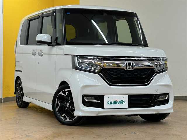 ホンダ Ｎ ＢＯＸ カスタム G L ターボ ホンダセンシング 群馬県 2019(平31)年 6.1万km プラチナホワイトパール ホンダセンシング/純正8インチSDナビ/　　CD/DVD/BT/フルセグ/MSV/バックカメラ/両側パワースライドドア/レーダークルーズコントロール/LEDオートライト/シーケンシャルウィンカー/ハーフレザーシート/純正15インチAW/ドライブレコーダー/レーンアシスト/パドルシフト/ローダウン/横滑り防止装置/サイド・カーテンエアバッグ/スマートキー/ビルトインETC