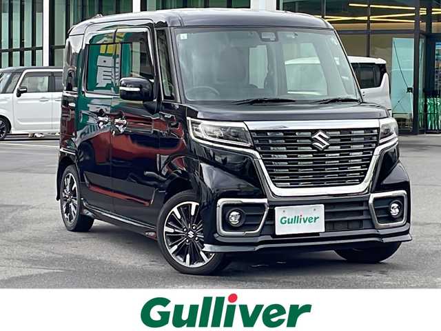 スズキ スペーシア カスタム HYBRID XS 長野県 2019(令1)年 4.3万km ブルーイッシュブラックパール3 ４ＷＤ　/メモリナビ/(CN-RE05WD)/BluetoothAudio/両側電動ドア　/純正アルミ　/シートヒーター　/プッシュスタート　/アイドリングストップ　/バックカメラ　/レーンキープアシスト　/コーナーセンサー　/盗難防止装置　/オートライト　/ワンセグＴＶ/横滑り防止装置/ETC/ベンチシート/衝突軽減システム/純正アフロアマット