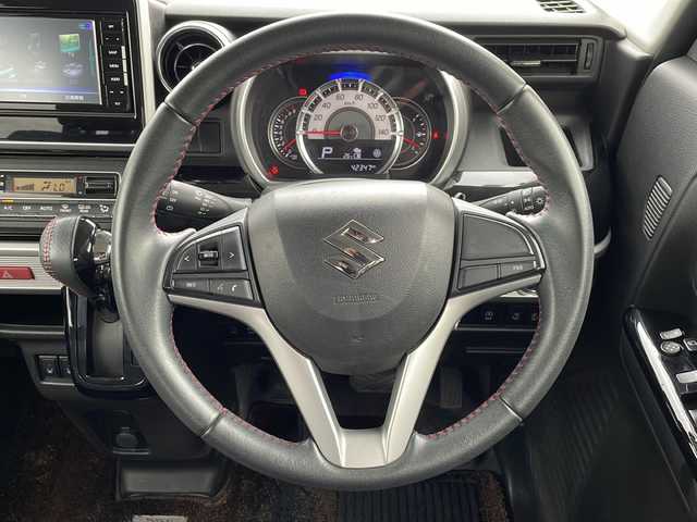 スズキ スペーシア カスタム HYBRID XS 長野県 2019(令1)年 4.3万km ブルーイッシュブラックパール3 ４ＷＤ　/メモリナビ/(CN-RE05WD)/BluetoothAudio/両側電動ドア　/純正アルミ　/シートヒーター　/プッシュスタート　/アイドリングストップ　/バックカメラ　/レーンキープアシスト　/コーナーセンサー　/盗難防止装置　/オートライト　/ワンセグＴＶ/横滑り防止装置/ETC/ベンチシート/衝突軽減システム/純正アフロアマット