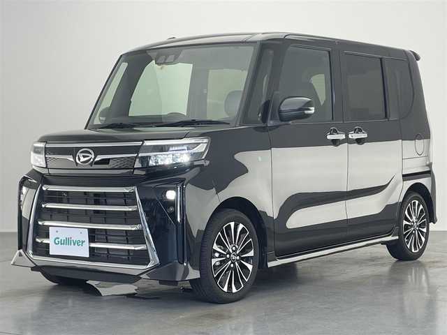 ダイハツ タント カスタム RS 愛知県 2023(令5)年 1.8万km ブラックマイカメタリック 純９型ＤＡ　フルセグＴＶ　Ｂｌｕｅｔｏｏｔｈ　バックカメラ　両側電動スライドドア　スマートアシスト３　フロントメッキ　バックドアメッキ　黒ハーフレザー　ＥＴＣ　衝突軽減　レーダークルコン　スマートキー/電動パーキング/フロントグリルロアガーニッシュ/バックドアスポイラーガーニッシュ