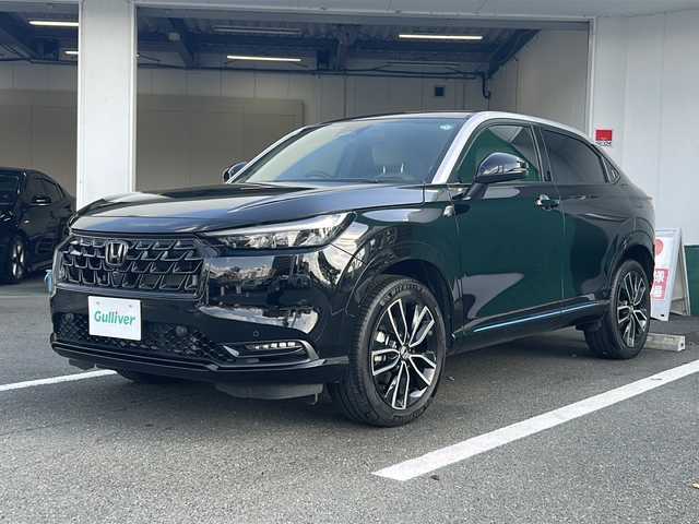 ホンダ ヴェゼル ハイブリッド e:HEV Z PLaYパッケージ 京都府 2024(令6)年 2.4万km クリスタルブラックパール 純正９型インチナビ　/ホンダセンシング　/全方位カメラ　/ガラスルーフ　/クリアランスソナー　/ＥＴＣ２．０　/４ＷＤ　/ブラインドスポットモニター　/禁煙車　/電動ドアリアゲート　/ＬＥＤヘッドライト　/パドルシフト