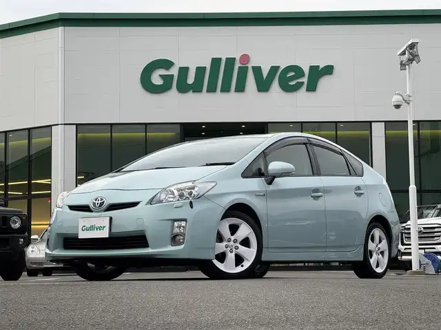 トヨタ プリウス S ツーリングセレクション 愛媛県 2011(平23)年 5.8万km アクアマイカメタリック 登録時走行距離：58069km/ディーラーOP純正ナビ/CD/DVD/BT/フルセグTV/ビルトインETC/バックカメラ/LEDヘッドライト/オートライト/フォグランプ/エンジンスタートボタン/スマートキー/ホワイトペイントアルミホイール/純正フロアマット/AAC