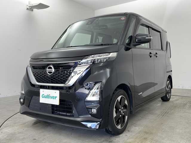 日産 ルークス ハイウェイスター X 兵庫県 2020(令2)年 3.4万km ブラック 純正ナビ/CD/DVD/フルセグTV/BT/MSV/USB/アラウンドビューモニター/後席片側パワースライドドア/後席左側ハンズフリーオートスライドドア/衝突軽減ブレーキ/レーンキープアシスト/ETC/アイドリングストップ/スマートキー/プッシュスタート/保証書