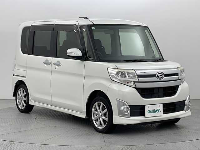 ダイハツ タント カスタム X 新潟県 2014(平26)年 3.9万km パールホワイトⅢ 社外オーディオ/　　CD/iPod/AUX/片側パワースライドドア/LEDオートライト/純正14インチアルミホイール/オートエアコン/アイドリングストップ/ウィンカーミラー/電格ミラー/スマートキー