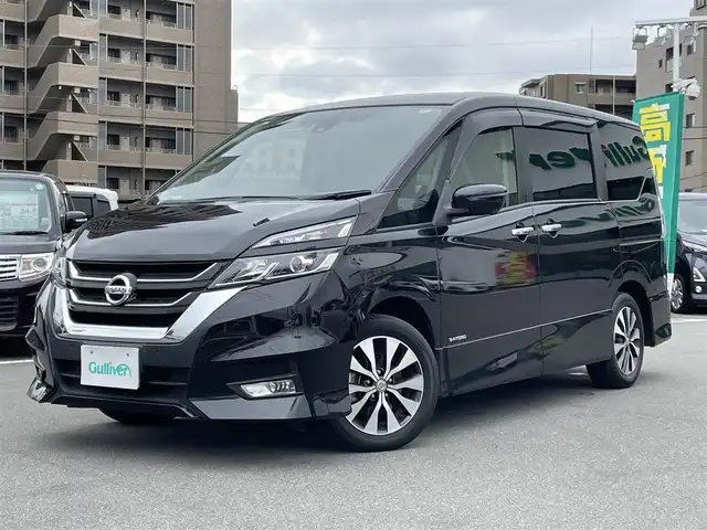 日産 セレナ ハイウェイスターVセレクションⅡ 長野県 2019(平31)年 4.2万km ダイヤモンドブラック プロパイロット/360°セーフティアシスト/・エマージェンシーブレーキ/・車線逸脱警報/・車線逸脱防止支援/・踏み間違い衝突防止アシスト/・標識検知システム/・コーナーセンサー/純正9インチSDナビ【MM518D-L】/(CD/DVD/BD/フルセグTV/BT)/インテリジェントアラウンドビューモニター/ビルトインETC/インテリジェントルームミラー/ドライブレコーダー/ハンズフリーパワースライドドア（両側）/革巻きステアリング/ステアリングスイッチ/電動パーキングスイッチ/ブレーキホールド/LEDライト/ホブランプ/オールライト/スマートキー/純正16インチホイール/純正フロアマット