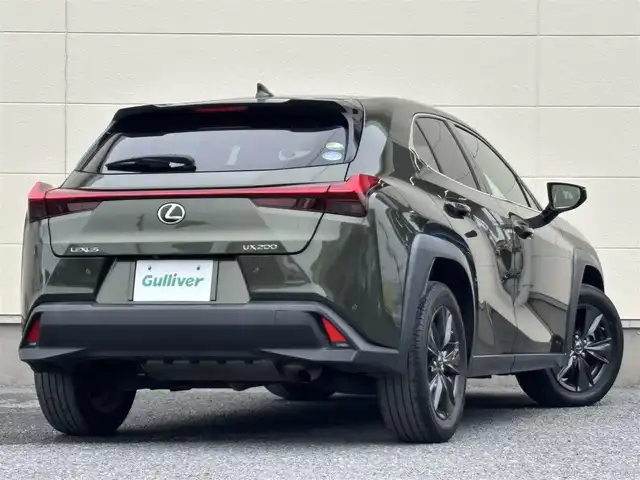 レクサス ＵＸ 200 バージョンC 茨城県 2018(平30)年 3.7万km テレーンカーキマイカM Lexsu Safety System+/純正メモリナビ/　(AM/FM/CD/DVD/Bluetooth/USB/フルセグ)/バックカメラ/ブラインドスポットモニター/前後ドライブレコーダー/追従型クルーズコントロール/ビルトインETC2.0/LEDヘッドライト/レザーシート/パワーシーター/シートヒーター/ステアリングヒーター/パワーバックドア/純正17インチアルミホイール/レーンキープアシスト/前後コーナーセンサー/オートライト