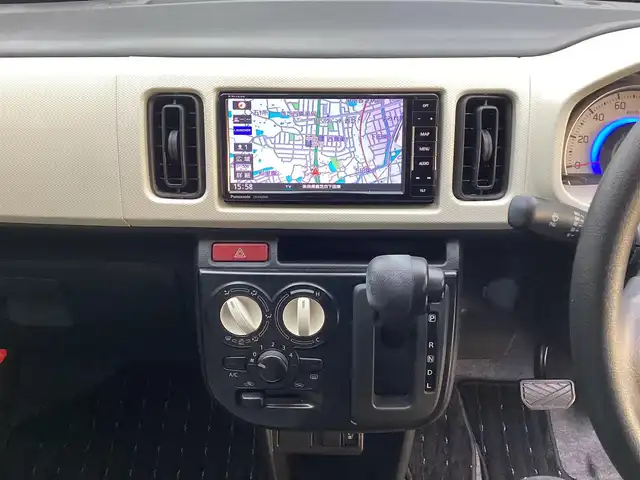 スズキ アルト L 奈良県 2017(平29)年 7万km シフォンアイボリーM 社外メモリーナビ(フルセグ・BT)/レーダーブレーキサポート/運転席シートヒーター/前後ドライブレコーダー/ETC/スペアキーあり/フロアマット/ドアバイザー